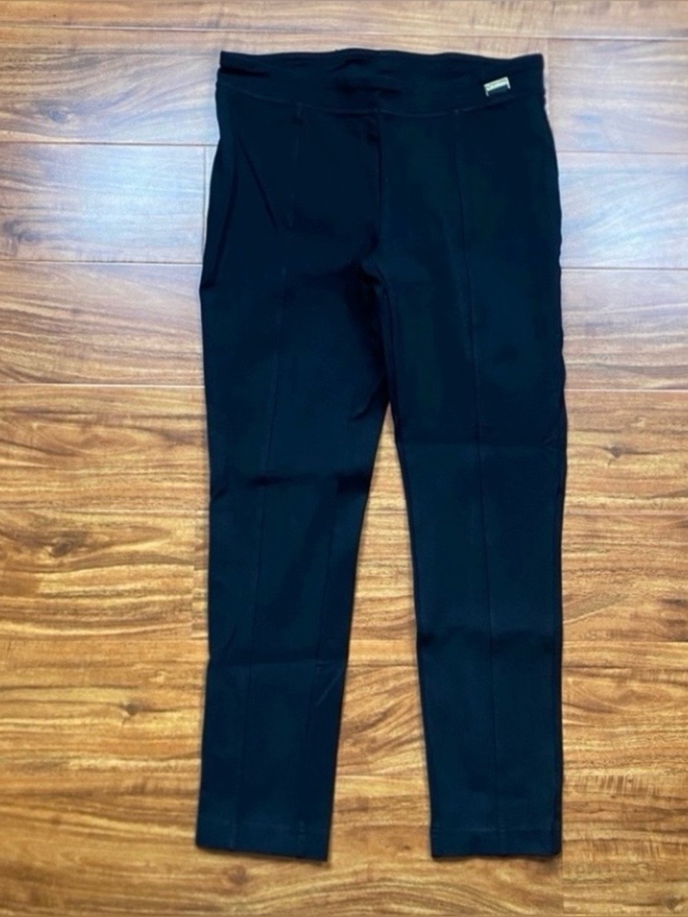 Calvin Klein Women's Black Midrise Ponte Skinny Pant Size MP Classic Minimalist